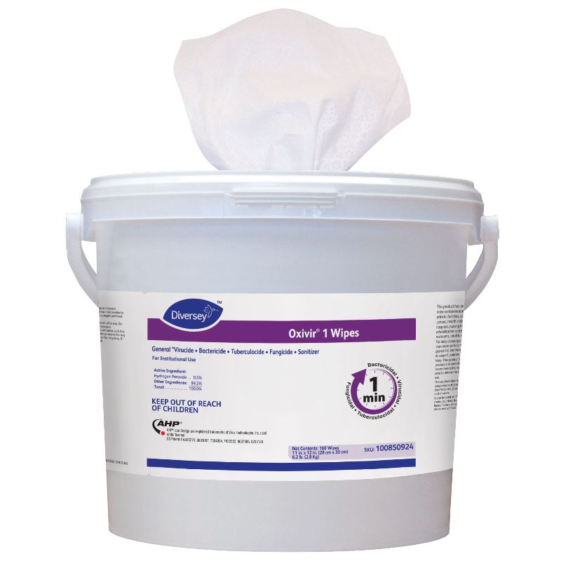 OXIVIR 1 WIPES W/BUCKET 4/160/CS